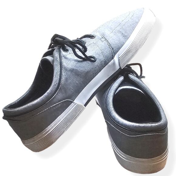 Polo Ralph Lauren Faxon Men Size 13 Boat Shoes Low Canvas Gray Sneakers Preppy - Picture 3 of 9